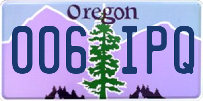 OR license plate 006IPQ