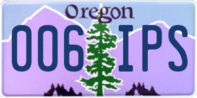 OR license plate 006IPS