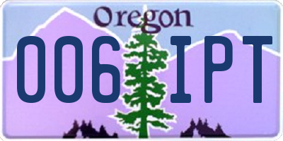 OR license plate 006IPT
