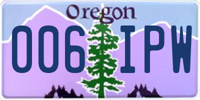 OR license plate 006IPW