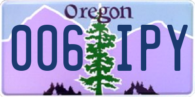OR license plate 006IPY