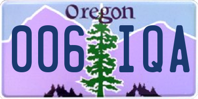 OR license plate 006IQA