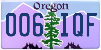 OR license plate 006IQF