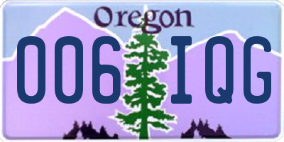 OR license plate 006IQG