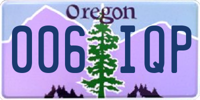 OR license plate 006IQP