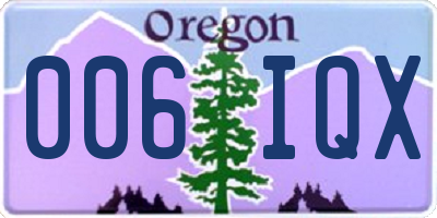 OR license plate 006IQX