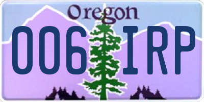 OR license plate 006IRP