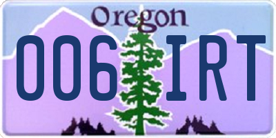 OR license plate 006IRT