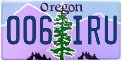 OR license plate 006IRU