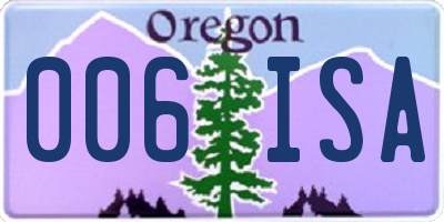 OR license plate 006ISA