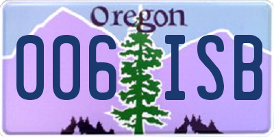 OR license plate 006ISB