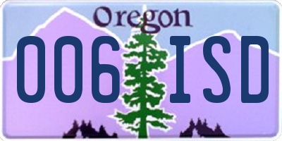 OR license plate 006ISD