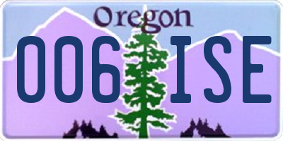 OR license plate 006ISE