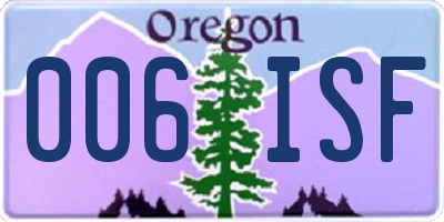 OR license plate 006ISF