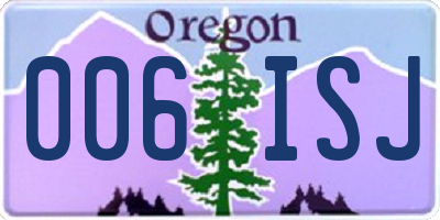 OR license plate 006ISJ