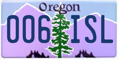 OR license plate 006ISL