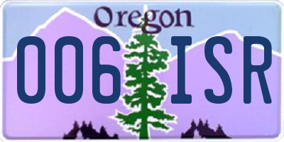 OR license plate 006ISR