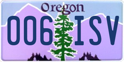 OR license plate 006ISV