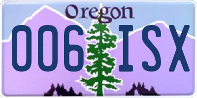 OR license plate 006ISX