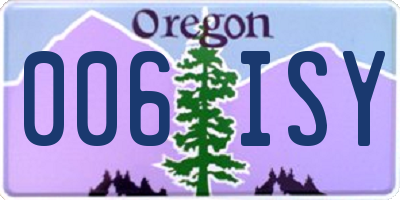 OR license plate 006ISY