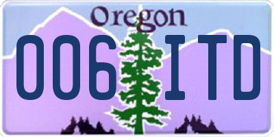 OR license plate 006ITD
