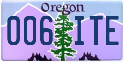 OR license plate 006ITE