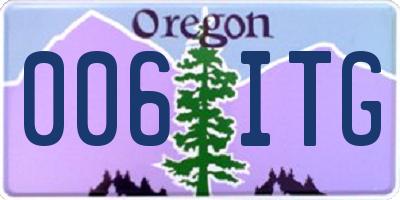 OR license plate 006ITG