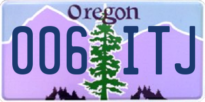 OR license plate 006ITJ