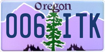 OR license plate 006ITK