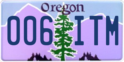 OR license plate 006ITM