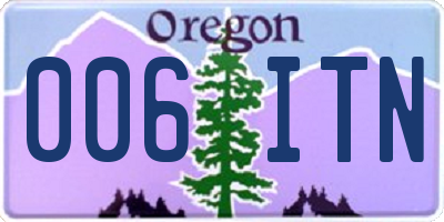 OR license plate 006ITN