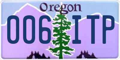 OR license plate 006ITP