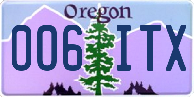OR license plate 006ITX