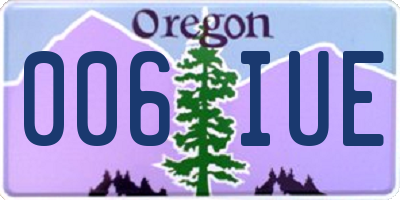 OR license plate 006IUE