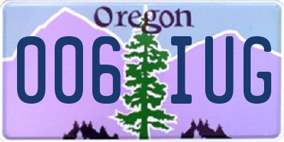 OR license plate 006IUG