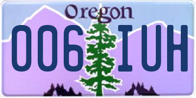 OR license plate 006IUH
