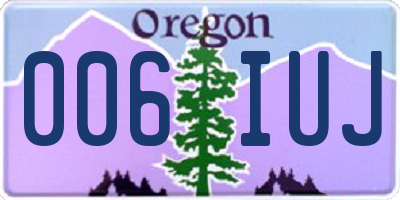 OR license plate 006IUJ