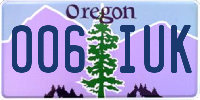 OR license plate 006IUK