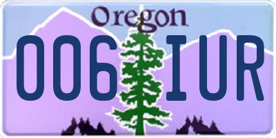 OR license plate 006IUR