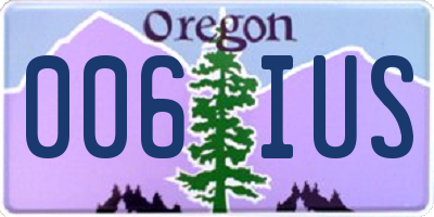 OR license plate 006IUS