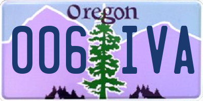 OR license plate 006IVA
