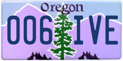 OR license plate 006IVE
