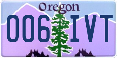 OR license plate 006IVT