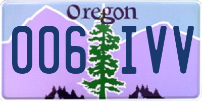 OR license plate 006IVV