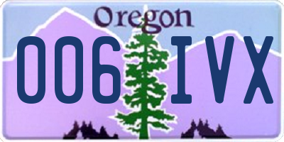 OR license plate 006IVX