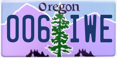 OR license plate 006IWE