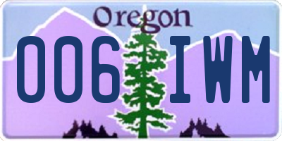 OR license plate 006IWM