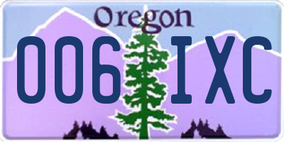 OR license plate 006IXC