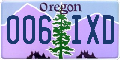 OR license plate 006IXD
