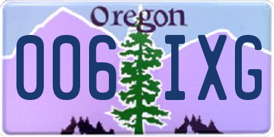 OR license plate 006IXG